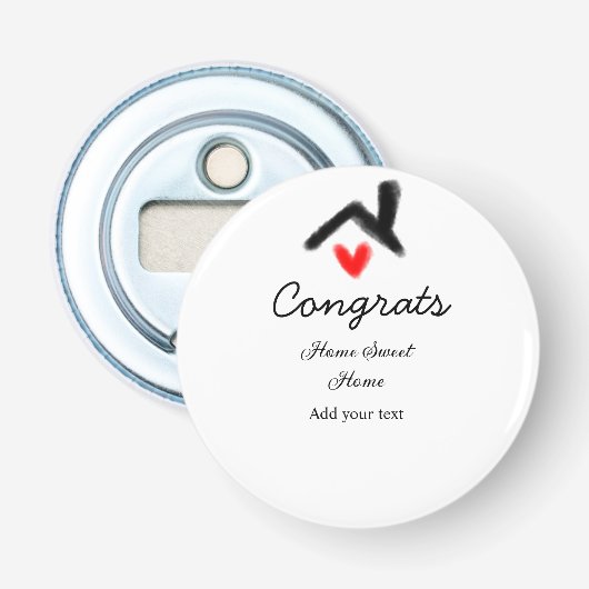 Glückwunsch neue Zuhause-Besitzer echtes Anwesen E Flaschenöffner (Vorderseite)