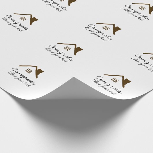 Glückwunsch neue Zuhause-Besitzer echtes Anwesen E Geschenkpapier (Ecke)