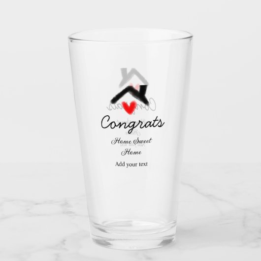 Glückwunsch neue Zuhause-Besitzer echtes Anwesen E Glas (Vorderseite)