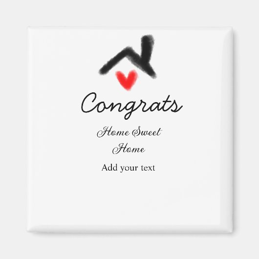 Glückwunsch neue Zuhause-Besitzer echtes Anwesen E Magnet (Vorne)