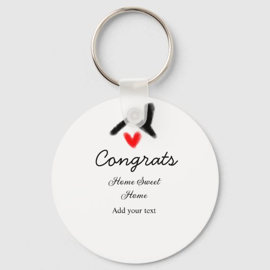 Glückwunsch neue Zuhause-Besitzer echtes Anwesen E Schlüsselanhänger (Vorderseite)