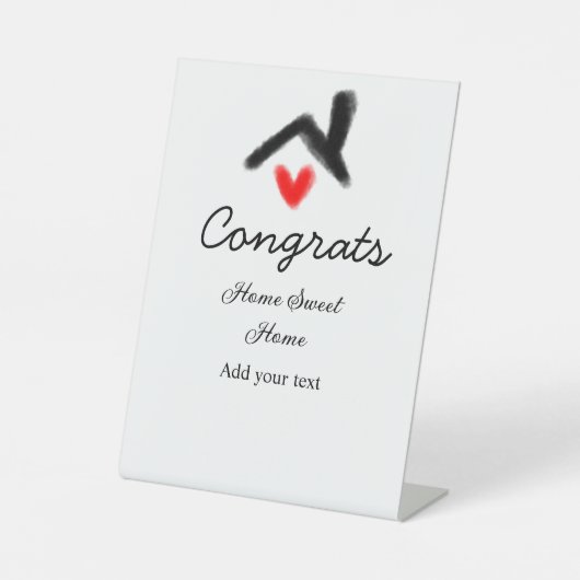 Glückwunsch neue Zuhause-Besitzer echtes Anwesen E Sockelschild (Vorderseite)