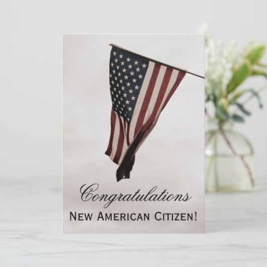 Glückwunsch-neuer amerikanischer Staatsbürger! - Einladung (Stehend Vorderseite)