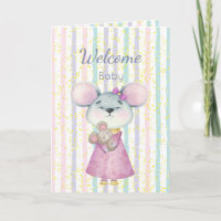 Glückwunsch Neuer Baby Fun Niedlich Mouse Baby Ani