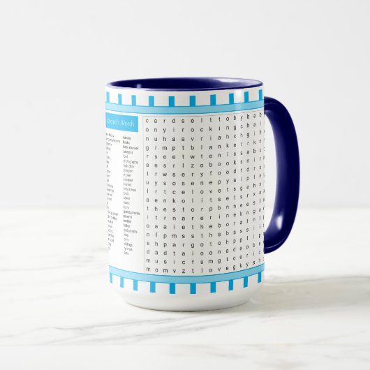 Glückwunsch Neues Baby Word Game Tasse (VorderseiteRechts)
