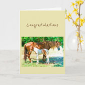 Glückwunsch-neues Zusatz-Baby-Pferdefohlen Karte (Gelbe Blume)