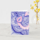 Glückwunsch New Baby Mama Damask Indian Mandala Karte (Gelbe Blume)