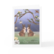 Glückwunsch Niedlich Bunny Rabbit Gay Couple