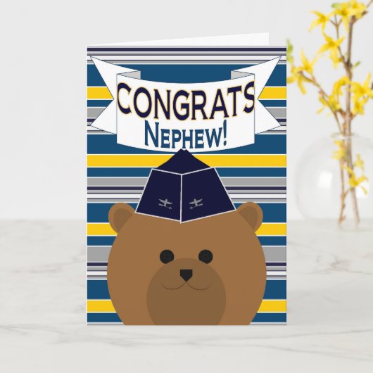 Glückwunsch - Offizier der Luftwaffe / Nephew Karte (Gelbe Blume)