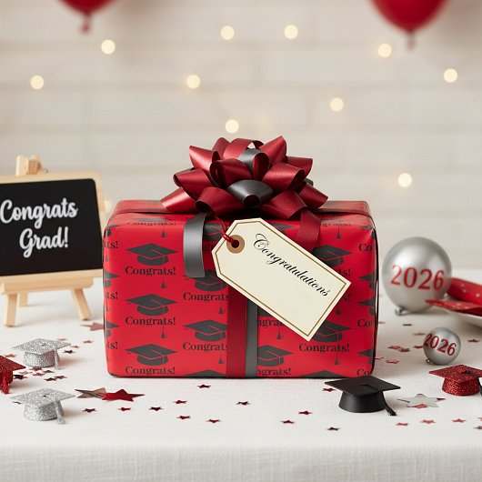 Glückwunsch! Packpapier für die Graduierungskappe