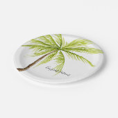 Glückwunsch-Palme-kundenspezifischer Insel-Strand Pappteller (Schrägansicht)