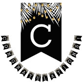 Glückwunsch Palms Black Gold Wimpelkette