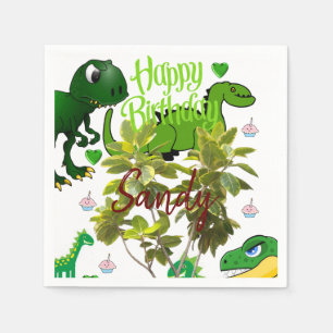 Glückwunsch-Papiertücher, Dinosaurier Serviette