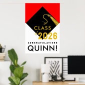 Glückwunsch personalisierter Abschluss Poster (Heimbüro)