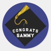 Glückwunsch personalisierter Abschluss Runder Aufkleber (Vorderseite)