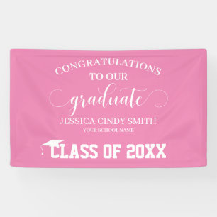 Glückwunsch Pink Graduate Graduate Party Banner
