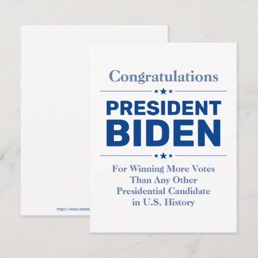 Glückwunsch Präsident Biden Most Voted Candidate (Vorne/Hinten)