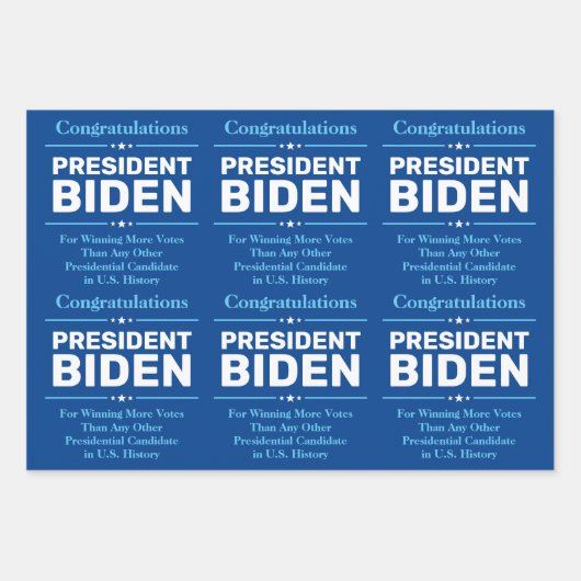 Glückwunsch Präsident Biden Most Voted Candidate B Geschenkpapier Set (Vorderseite)