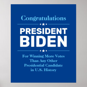 Glückwunsch Präsident Biden Most Voted Candidate B Poster