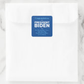 Glückwunsch Präsident Biden Most Voted Candidate B Quadratischer Aufkleber (Tasche)