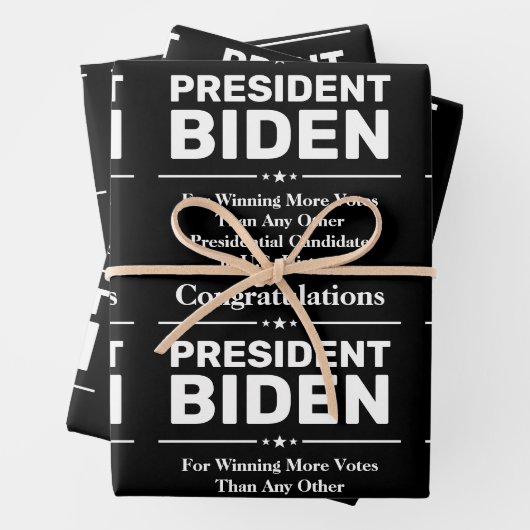 Glückwunsch Präsident Biden Most Voted Candidate Geschenkpapier Set (Beispiel)