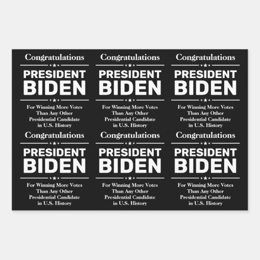 Glückwunsch Präsident Biden Most Voted Candidate Geschenkpapier Set (Vorderseite)