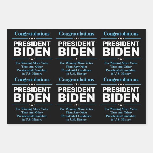 Glückwunsch Präsident Biden Most Voted Candidate Geschenkpapier Set (Vorderseite 3)