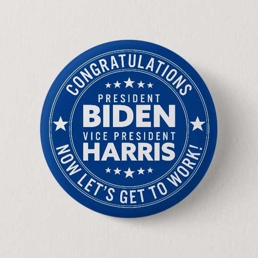 Glückwunsch Präsident Biden, VP Harris! Benutzerde Button (Vorderseite)