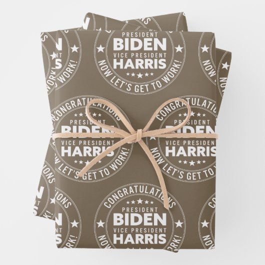 Glückwunsch Präsident Biden, VP Harris! Benutzerde Geschenkpapier Set (Beispiel)