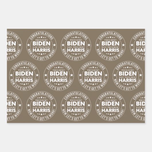 Glückwunsch Präsident Biden, VP Harris! Benutzerde Geschenkpapier Set (Vorderseite)