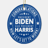 Glückwunsch Präsident Biden, VP Harris! Benutzerde Keramik Ornament (Links)