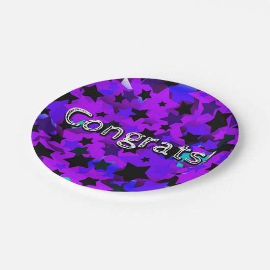 Glückwunsch! Punk Stars Pappteller (Schrägansicht)