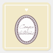 Glückwunsch Quadratischer Aufkleber (Vorderseite)