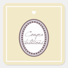 Glückwunsch Quadratischer Aufkleber