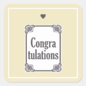 Glückwunsch Quadratischer Aufkleber (Vorderseite)