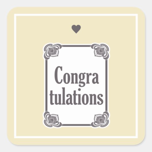 Glückwunsch Quadratischer Aufkleber (Vorderseite)