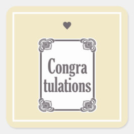 Glückwunsch Quadratischer Aufkleber