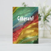 Glückwunsch! Rainbow Silk Multicolore Fabric Card Dankeskarte (Stehend Vorderseite)