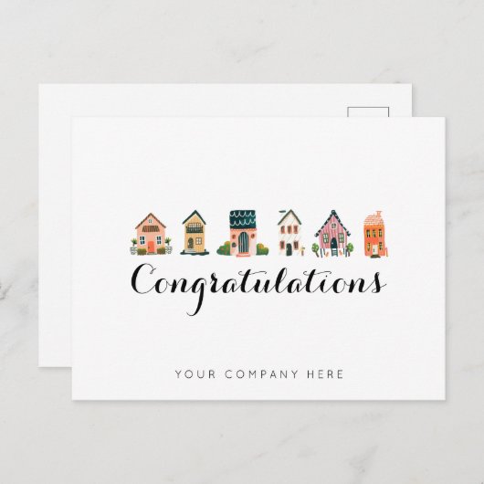 Glückwunsch Real Anwesen Neue Wohnung Postkarte (Vorne/Hinten)
