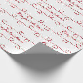 Glückwunsch Red Hearts Geschenkpapier (Ecke)