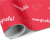 Glückwunsch! Red Wrapping Paper Geschenkpapier (Rolleneckpunkt)