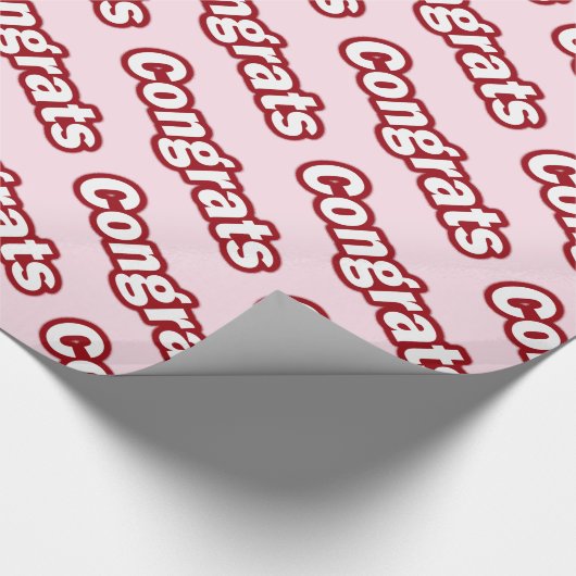 Glückwunsch (rosa Hintergrund) Geschenkpapier (Ecke)