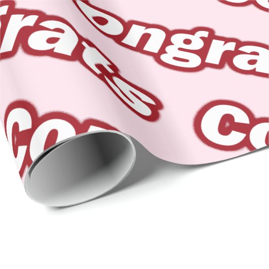 Glückwunsch (rosa Hintergrund) Geschenkpapier (Rolleneckpunkt)