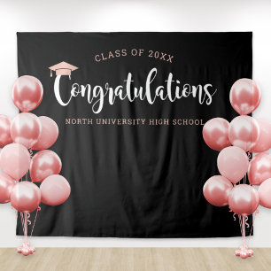 Glückwunsch Rose Gold Graduation Party Wandteppich