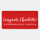 Glückwunsch Rot-Weiß-Abschluss für benutzerdefinie Banner (Horizontal)