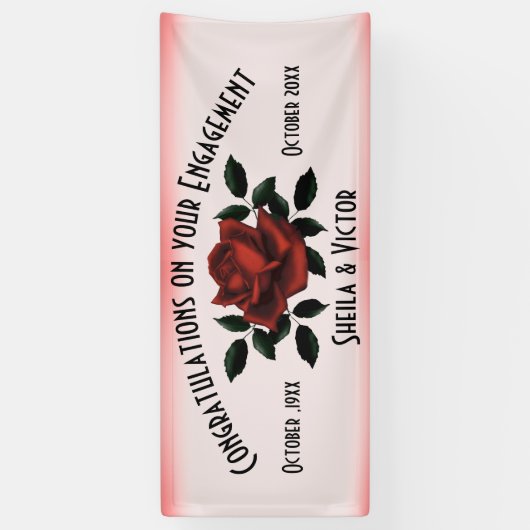 Glückwunsch Rote Rose Verlobung Banner (Vertikal)