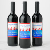 Glückwunsch Rowing Club Team Weinetikett (Flaschen)