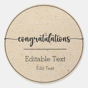 Glückwunsch Runder Aufkleber