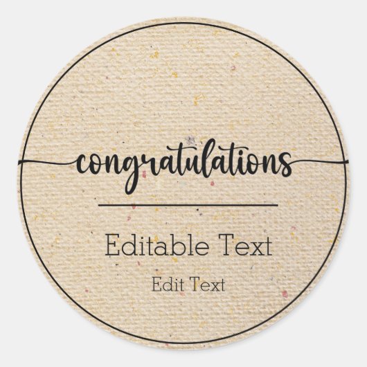 Glückwunsch Runder Aufkleber (Vorderseite)