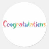 Glückwunsch Runder Aufkleber (Vorderseite)